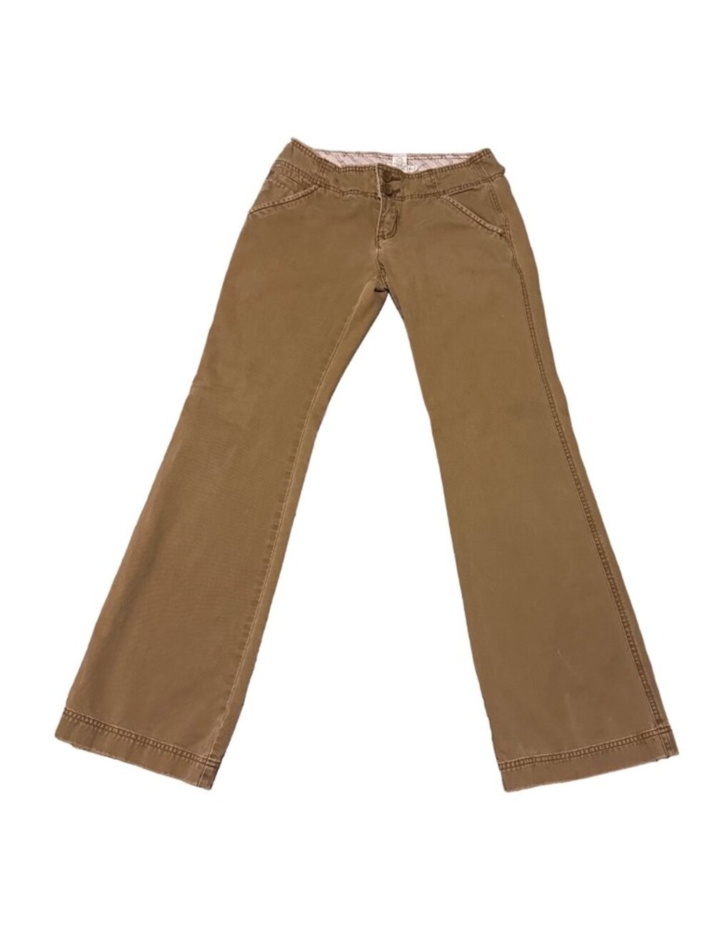 Womens Tan Flared Pants By Abercrombie & Fitch Size 33 Cotton Blend Retro Style